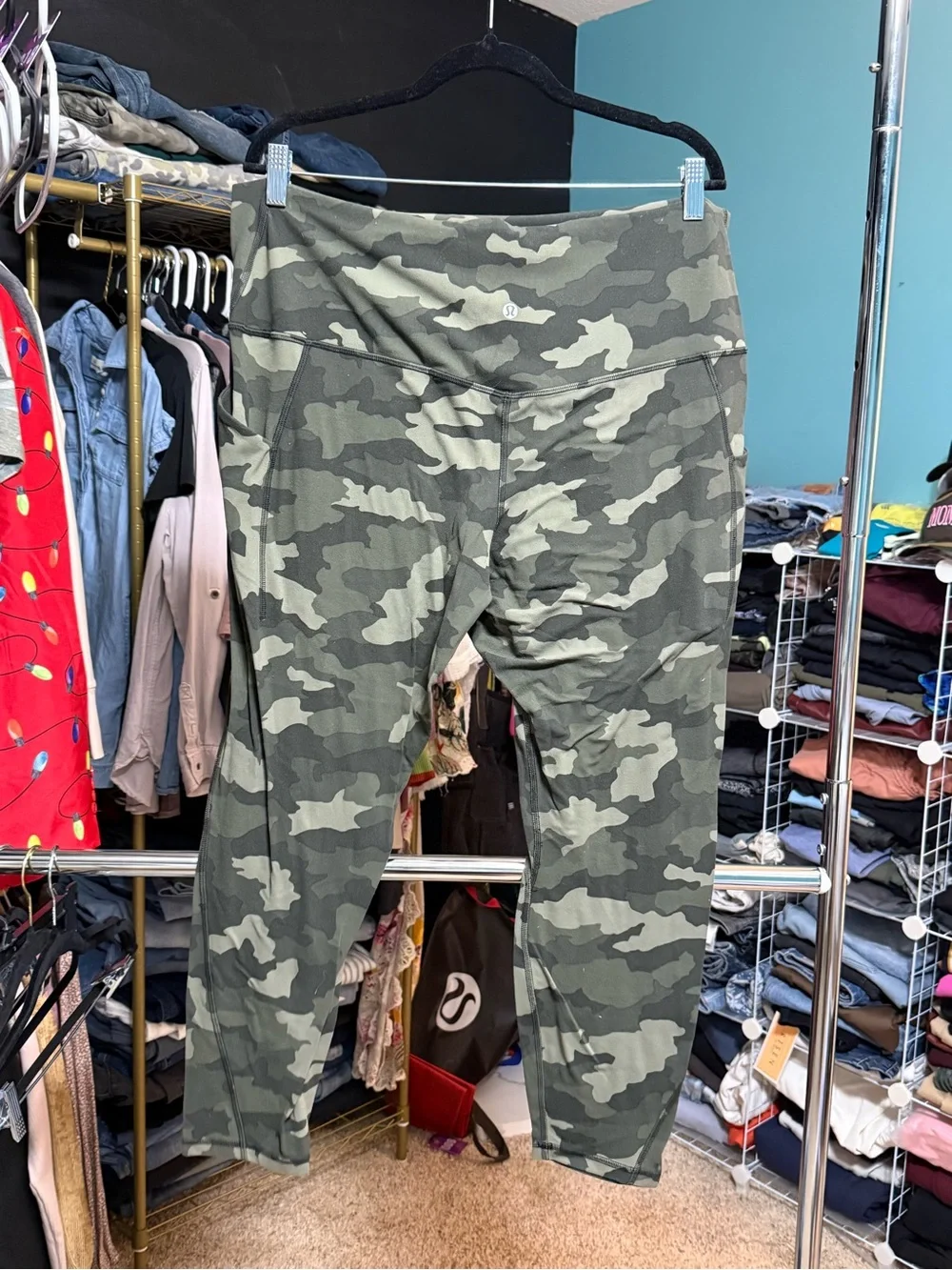 Lululemon Invigorate High Rise Camo Leggings Size 18 Side Pocket